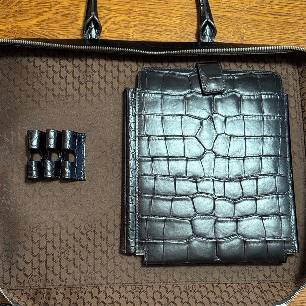 Montblanc Meisterstück Alligator Print Briefcase Messenger Bag - Picture 7 of 9